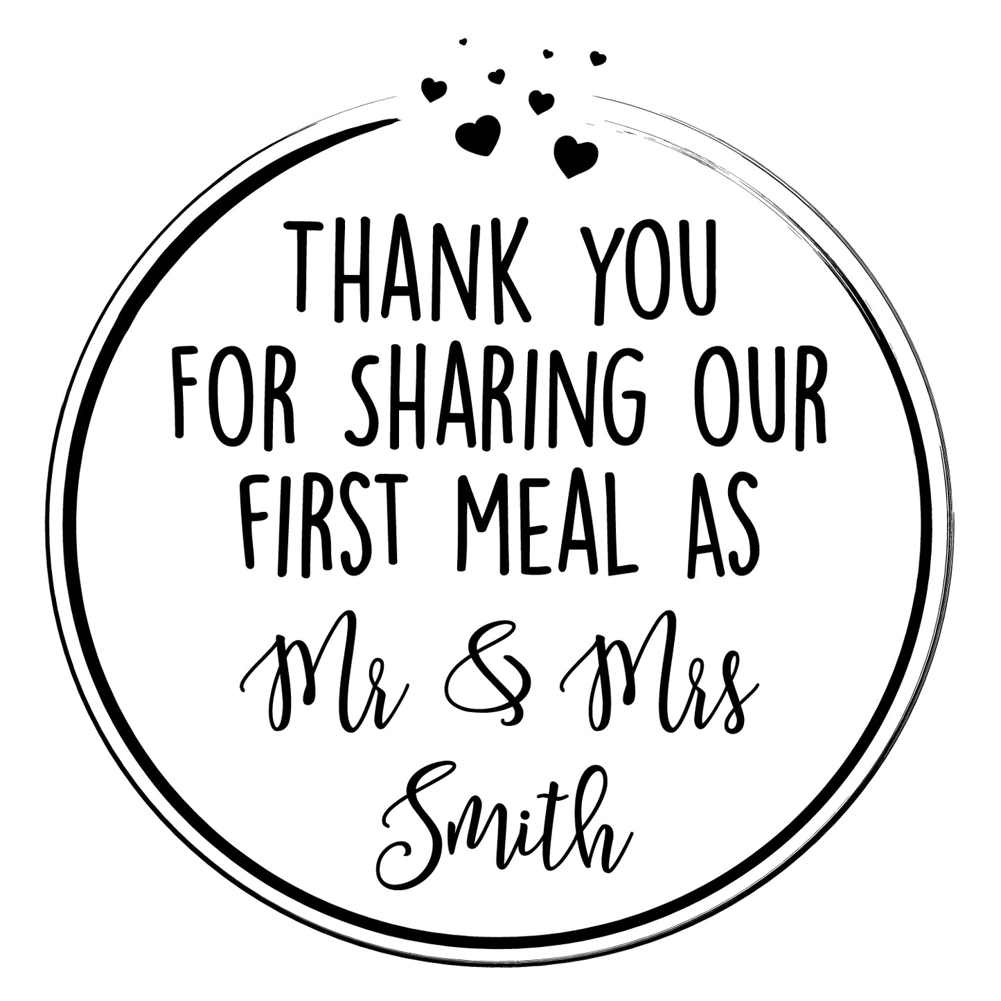 Personalised Laser Rubber Stamp - Wedding Favour: Hearts