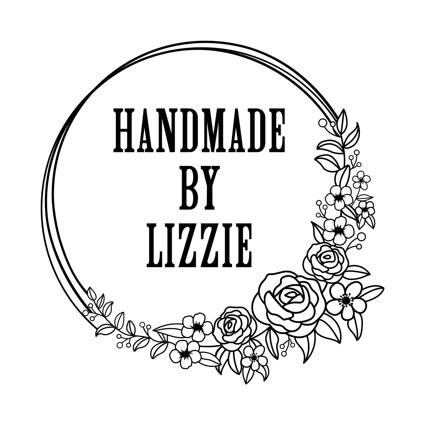 Personalised Laser Rubber Stamps - Handmade By: Delicate Flowers (Design 2)