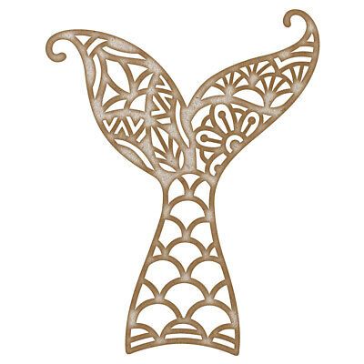Mermaid Tail MDF Laser Cut Craft Blanks in Various Sizes