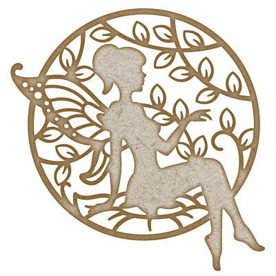 Fairy Leaf Plaque MDF Laser Cut Craft Blanks in Various Sizes