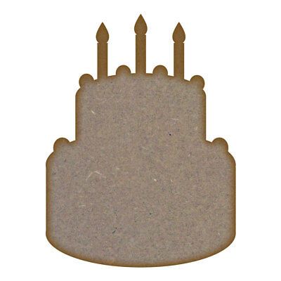 Birthday Cake MDF Laser Cut Craft Blanks in Various Sizes