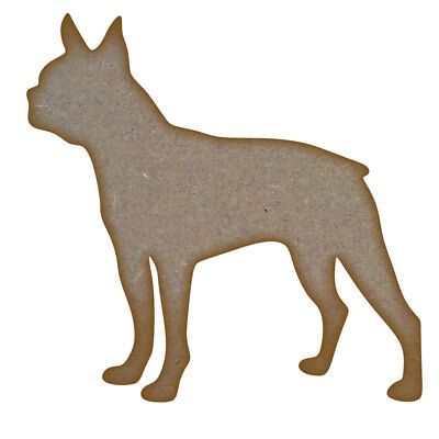 Boston Terrier Dog MDF Laser Cut Craft Blanks in Various Sizes