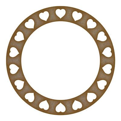 heart circle frame MDF Laser Cut Craft Blanks in Various Sizes