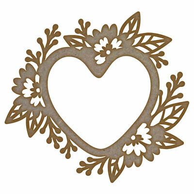 Heart Flower Frame MDF Laser Cut Craft Blanks in Various Sizes