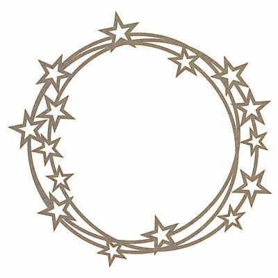 Star Wreath Frame MDF Laser Cut Craft Blanks in Various Sizes