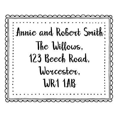 Personalised Laser Cut Rubber Stamp - Address Stamp: postage stamp