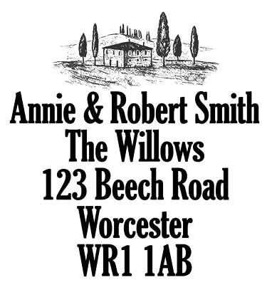 Address farmhouse - Personalised Laser Cut Rubber Stamp