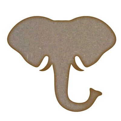 Elephant Head MDF Laser Cut Craft Blanks in Various Sizes
