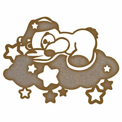 Night Time Bear MDF Laser Cut Craft Blanks in Various Sizes