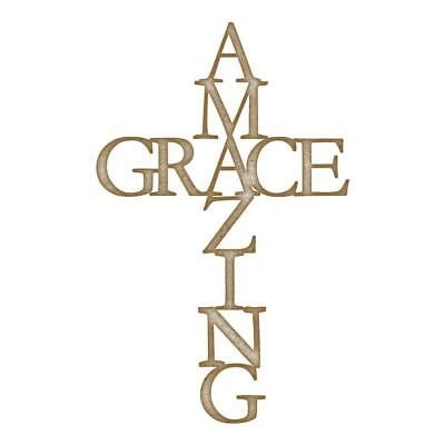 Amazing Grace Cross MDF Laser Cut Craft Blanks in Various Sizes