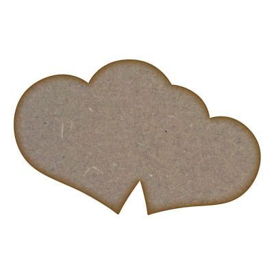 Double Heart MDF Laser Cut Craft Blanks in Various Sizes