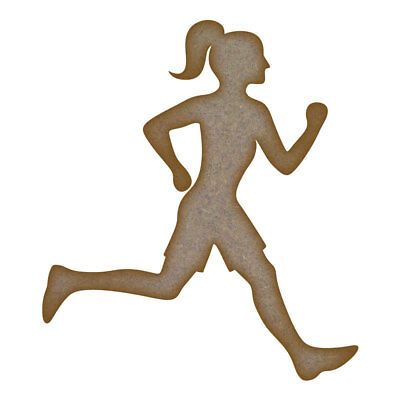Runner Girl MDF Laser Cut Craft Blanks in Various Sizes