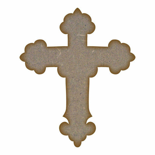 Ornate Cross MDF Laser Cut Craft Blanks in Various Sizes