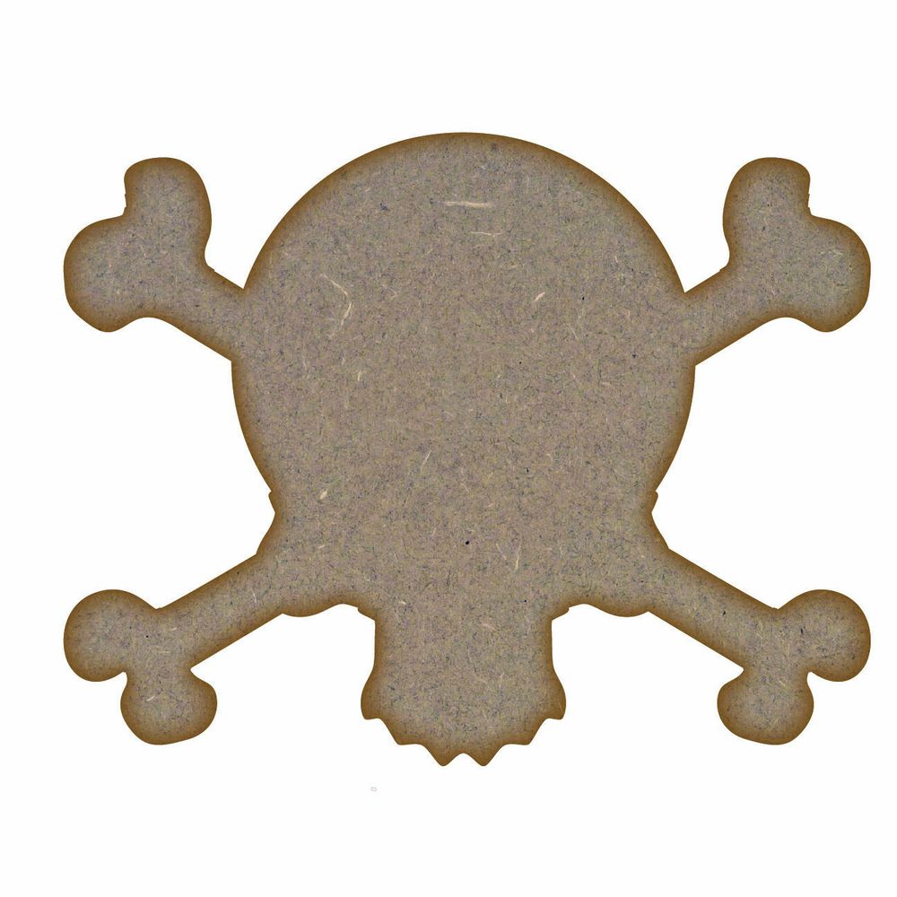 Skull and Crossbones MDF Laser Cut Craft Blanks in Various Sizes