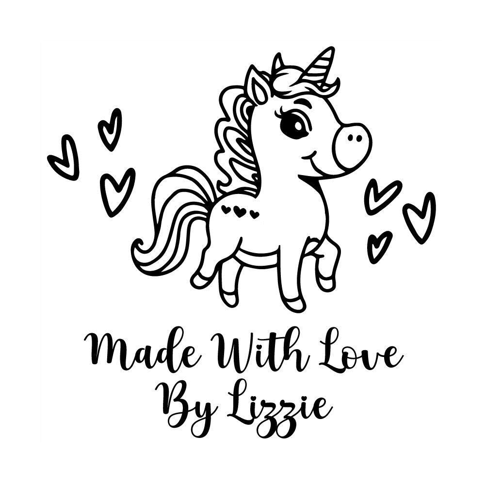 Personalised Laser Rubber Stamps - Handmade By: Unicorn Hearts
