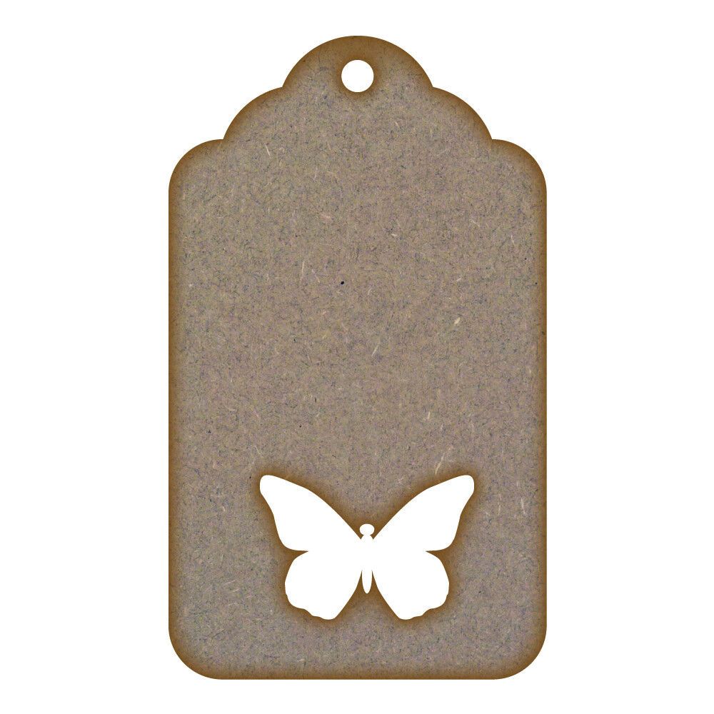 Tag Cut Out Butterfly MDF Laser Cut Craft Blanks in Various Sizes