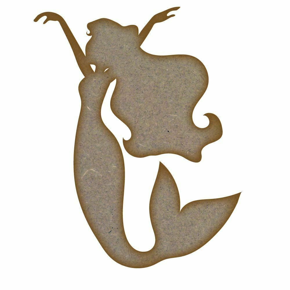 Mermaid (Design 2) - MDF Laser Cut Craft Blanks in Various Sizes