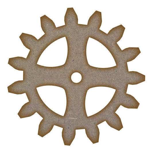 Gear (Design 5) MDF Laser Cut Craft Blanks in Various Sizes