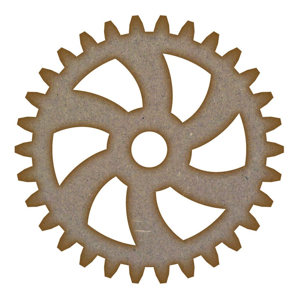Gear (Design 4) MDF Laser Cut Craft Blanks in Various Sizes