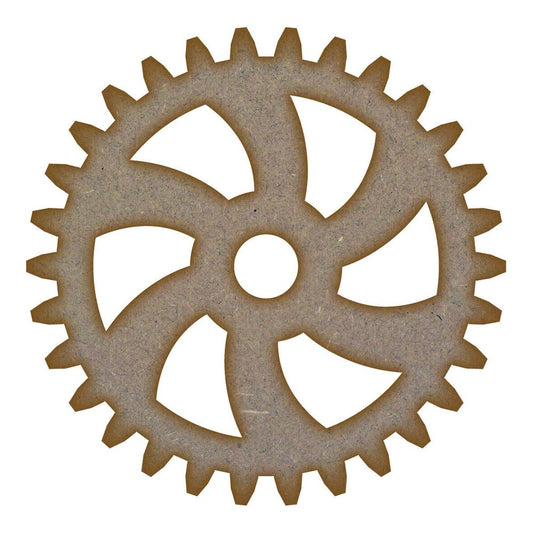 Gear (Design 4) MDF Laser Cut Craft Blanks in Various Sizes