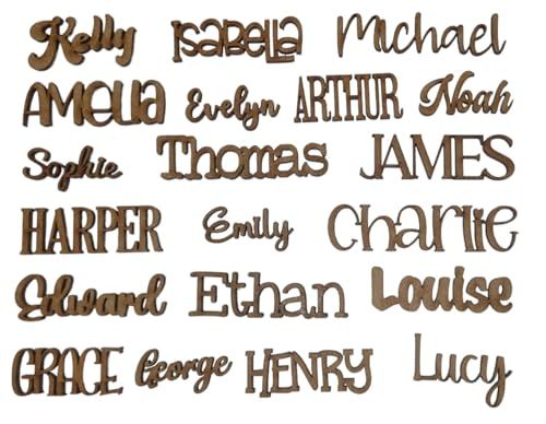 Personalised Wooden MDF Name Sign in Multiple Fonts