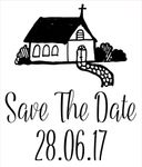 Personalised Laser Rubber Stamp - Save the Date: Church