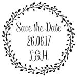 Personalised Laser Rubber Stamp - Save the Date: Foliage