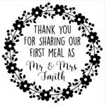 Personalised Laser Rubber Stamp - Wedding Favour: Flower Wreath
