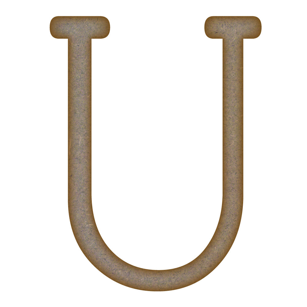 Letter U MDF Laser Cut Craft Blanks in Various Sizes (mm x 90mm)
