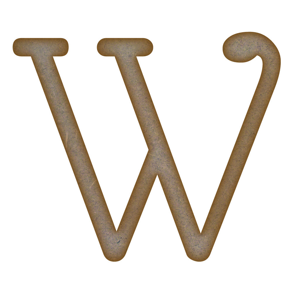 Letter W MDF Laser Cut Craft Blanks in Various Sizes (mm x 90mm)