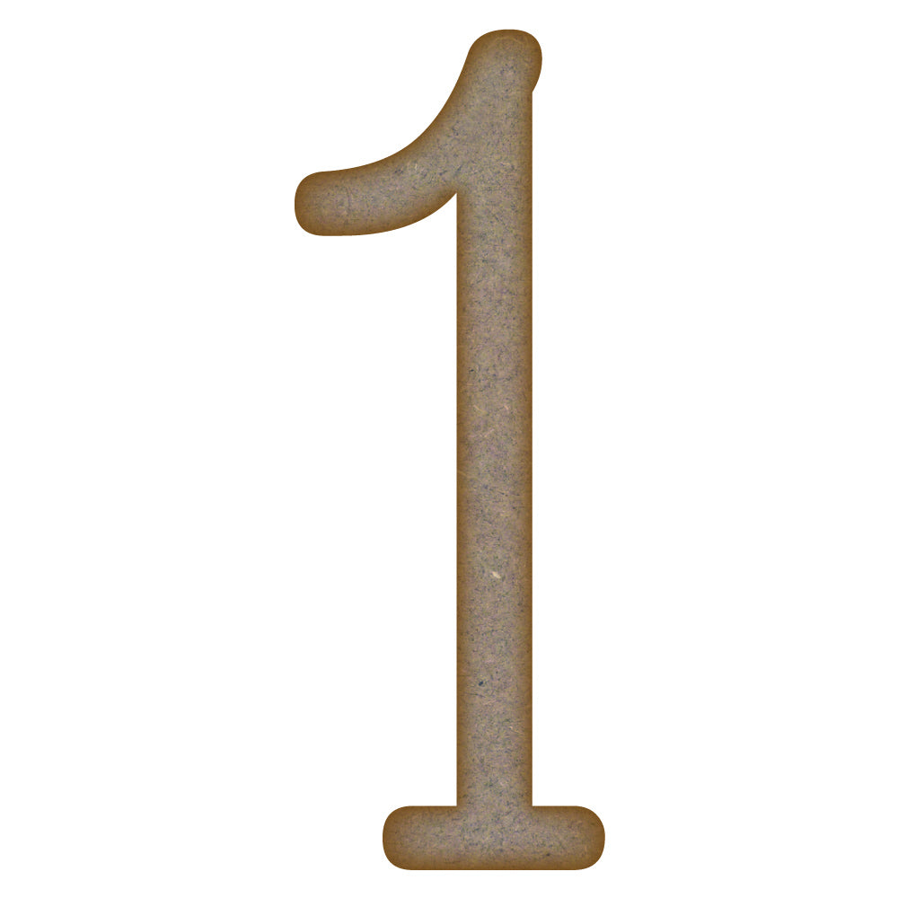Number 1 MDF Laser Cut Craft Blanks in Various Sizes (mm x 90mm)