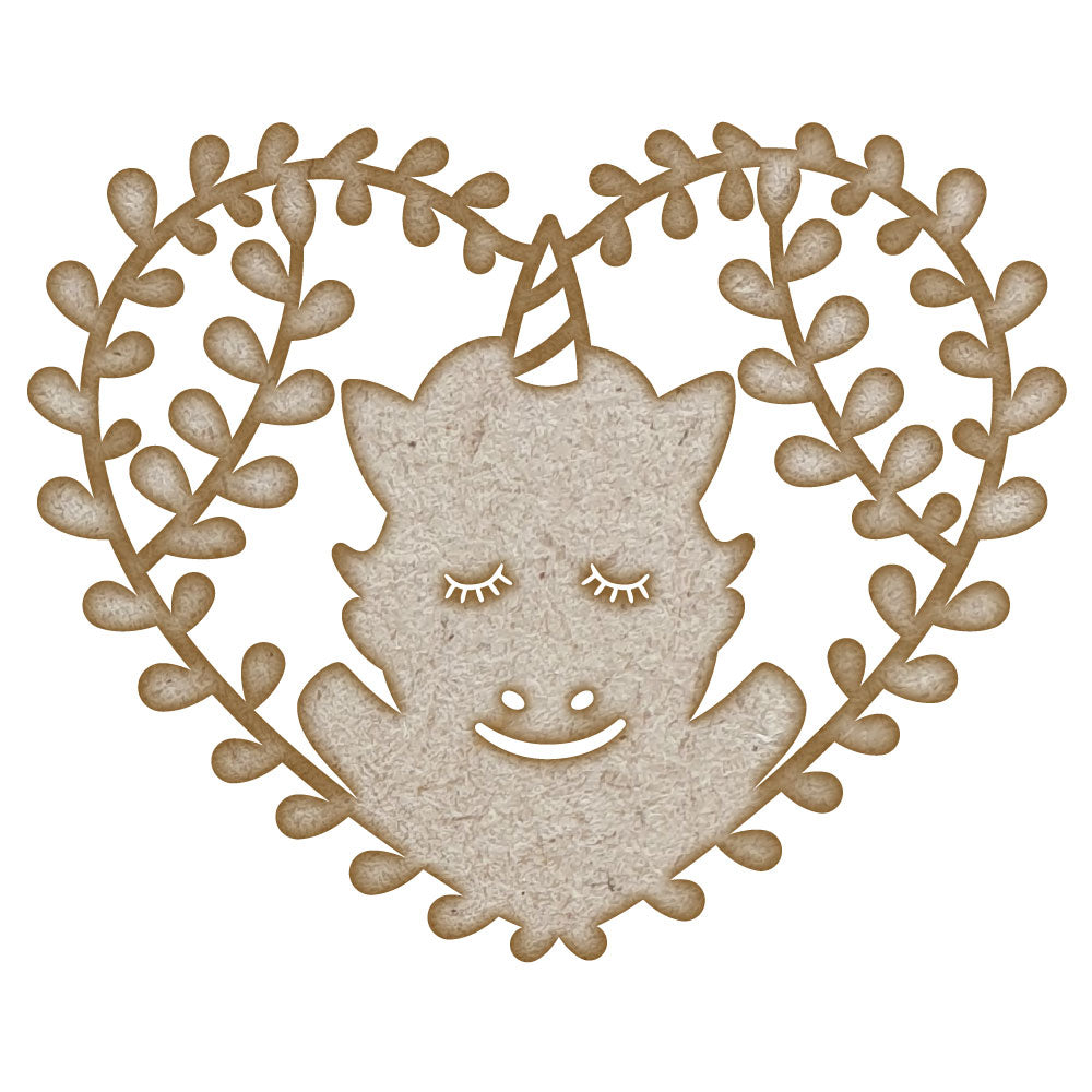 Leaf Unicorn Heart MDF Laser Cut Craft Blanks in Various Sizes