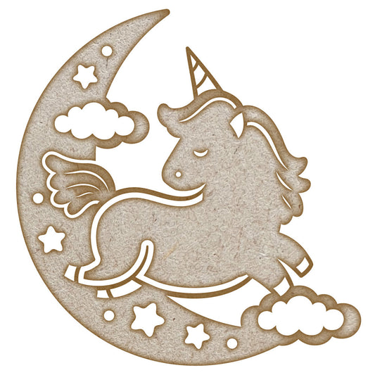The Unicorn Jumped Over the Moon MDF Laser Cut Craft Blanks in Various Sizes