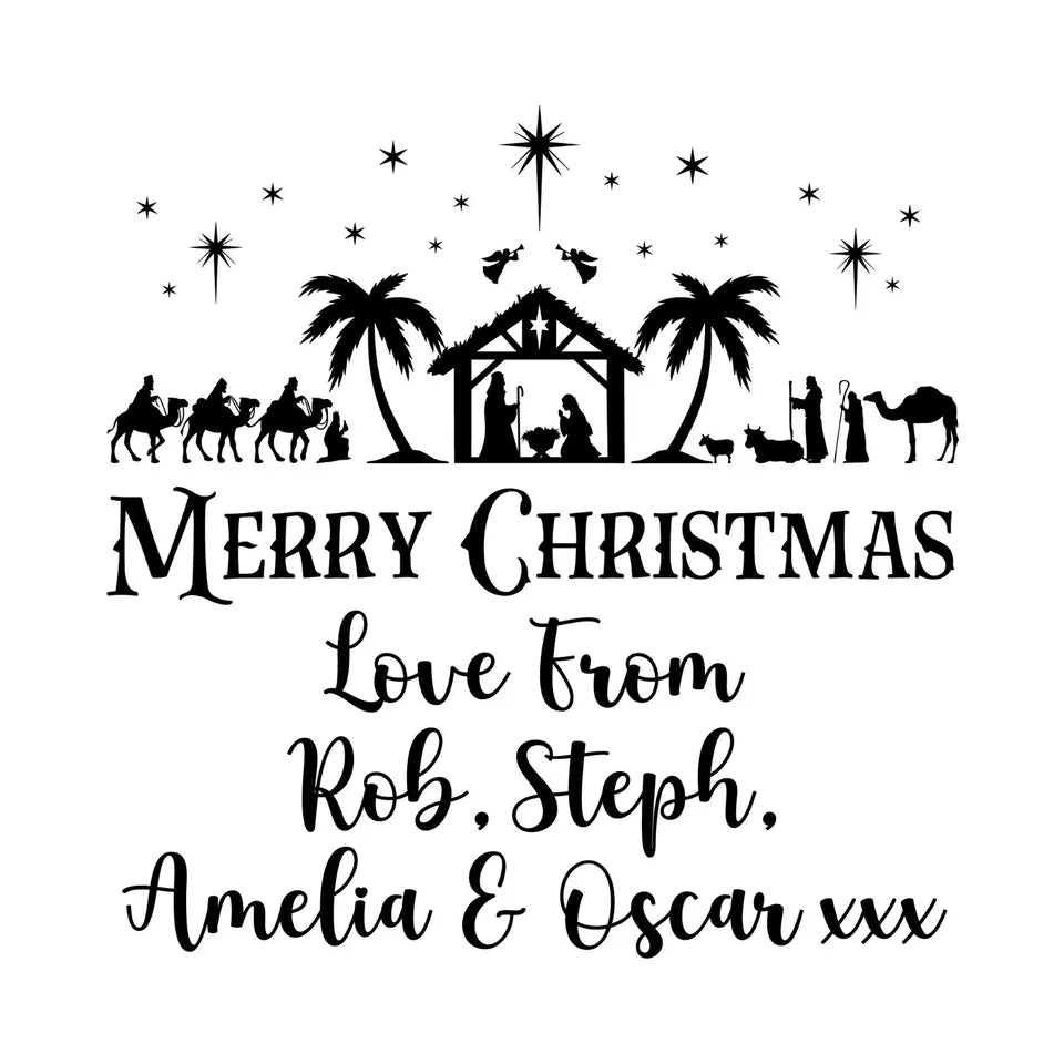 Personalised Laser Rubber Stamps - Christmas: Nativity