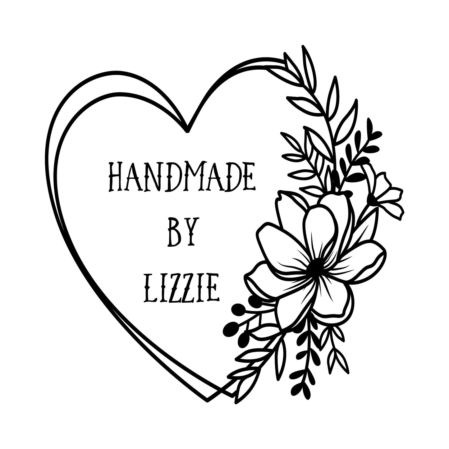 Personalised Laser Rubber Stamps - Handmade By: Heart Flowers