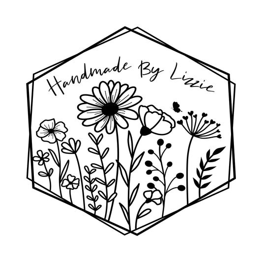 Personalised Laser Rubber Stamps - Handmade By: Flower Hexagon (Design 3)