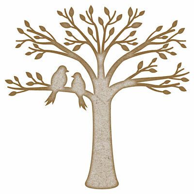 Bird Tree MDF Laser Cut Craft Blanks in Various Sizes