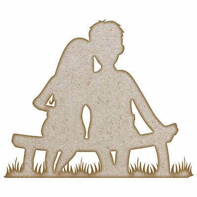 couple on a bench MDF Laser Cut Craft Blanks in Various Sizes