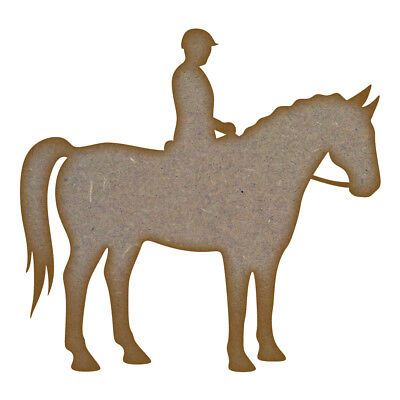 Horse and Rider MDF Laser Cut Craft Blanks in Various Sizes