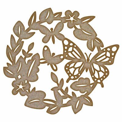 Butterfly Leaf Wreath MDF Laser Cut Craft Blanks in Various Sizes