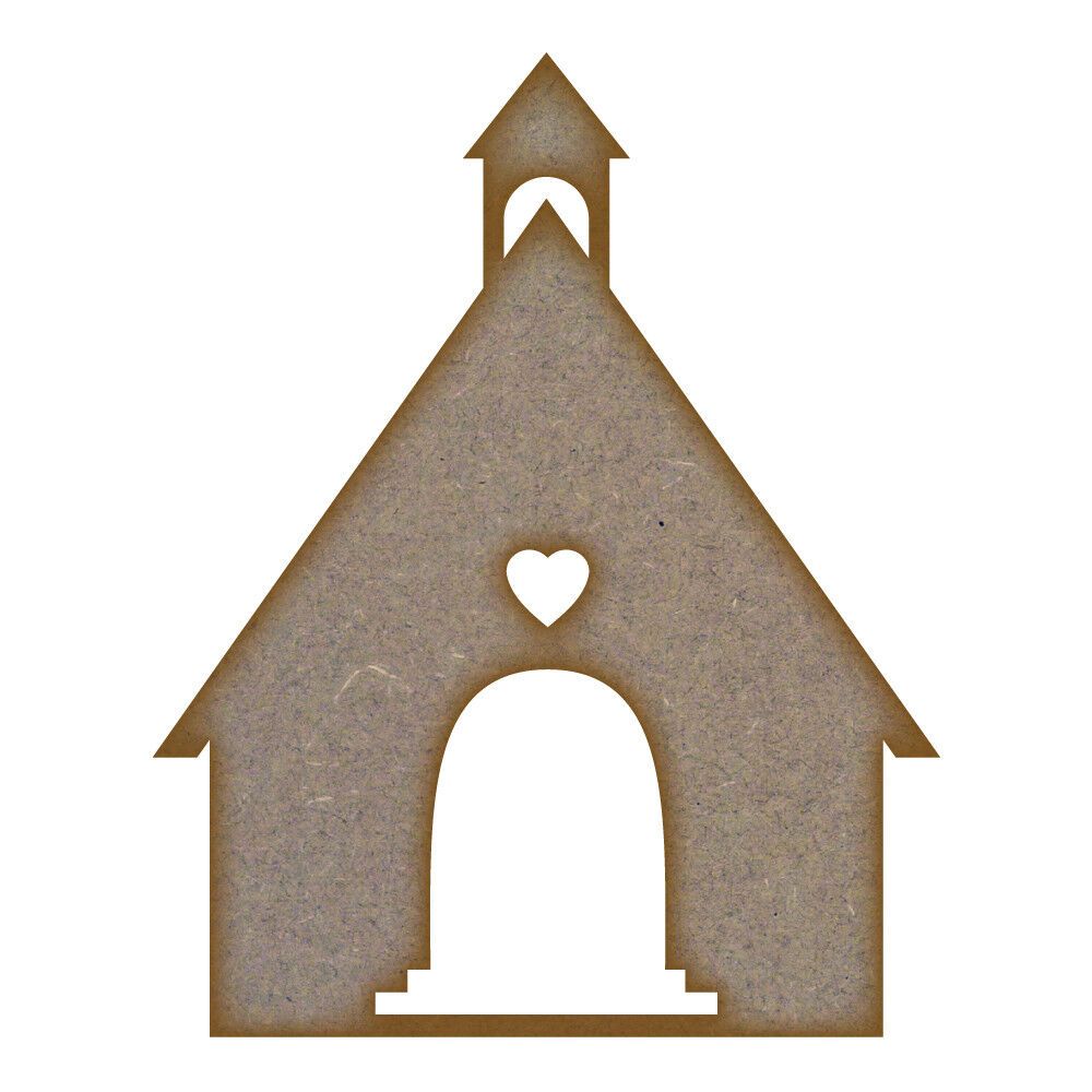 Church (Design 2)  - MDF Laser Cut Craft Blanks in Various Sizes