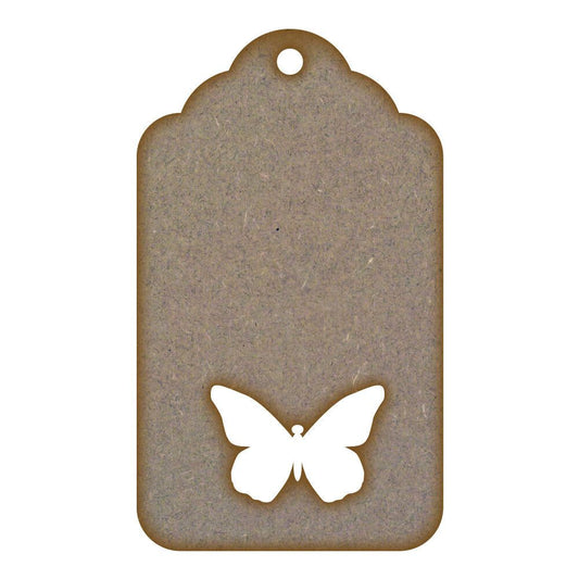 Tag Cut Out Butterfly MDF Laser Cut Craft Blanks in Various Sizes