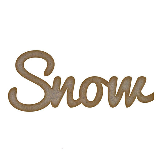 Snow Word MDF Laser Cut Craft Blanks in Various Sizes