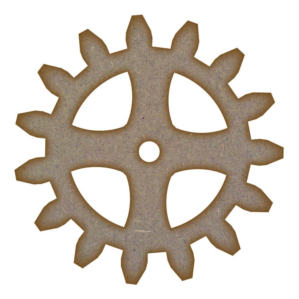 Gear (Design 5) MDF Laser Cut Craft Blanks in Various Sizes