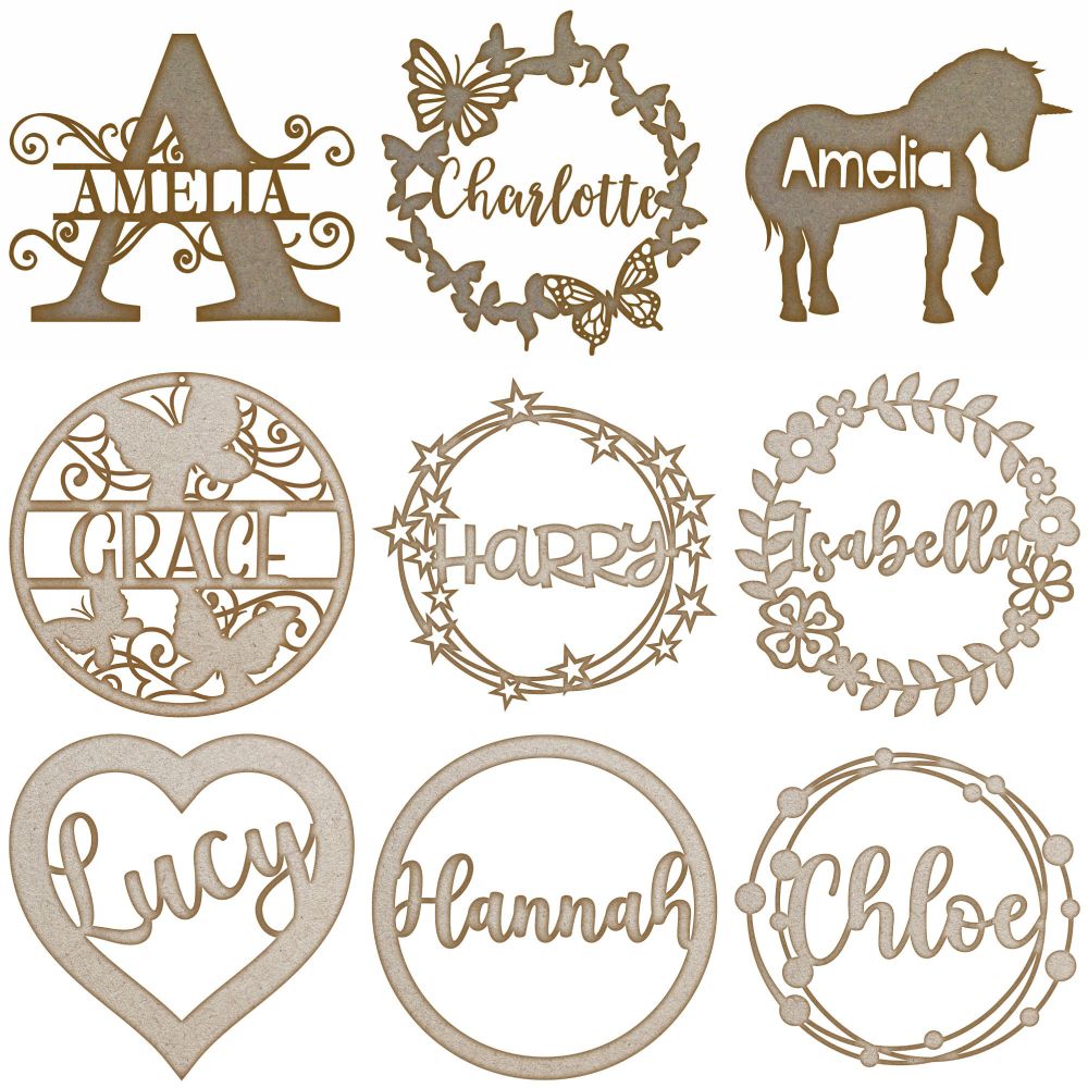 Circle Frame Personalised MDF Laser Cut Craft Blanks