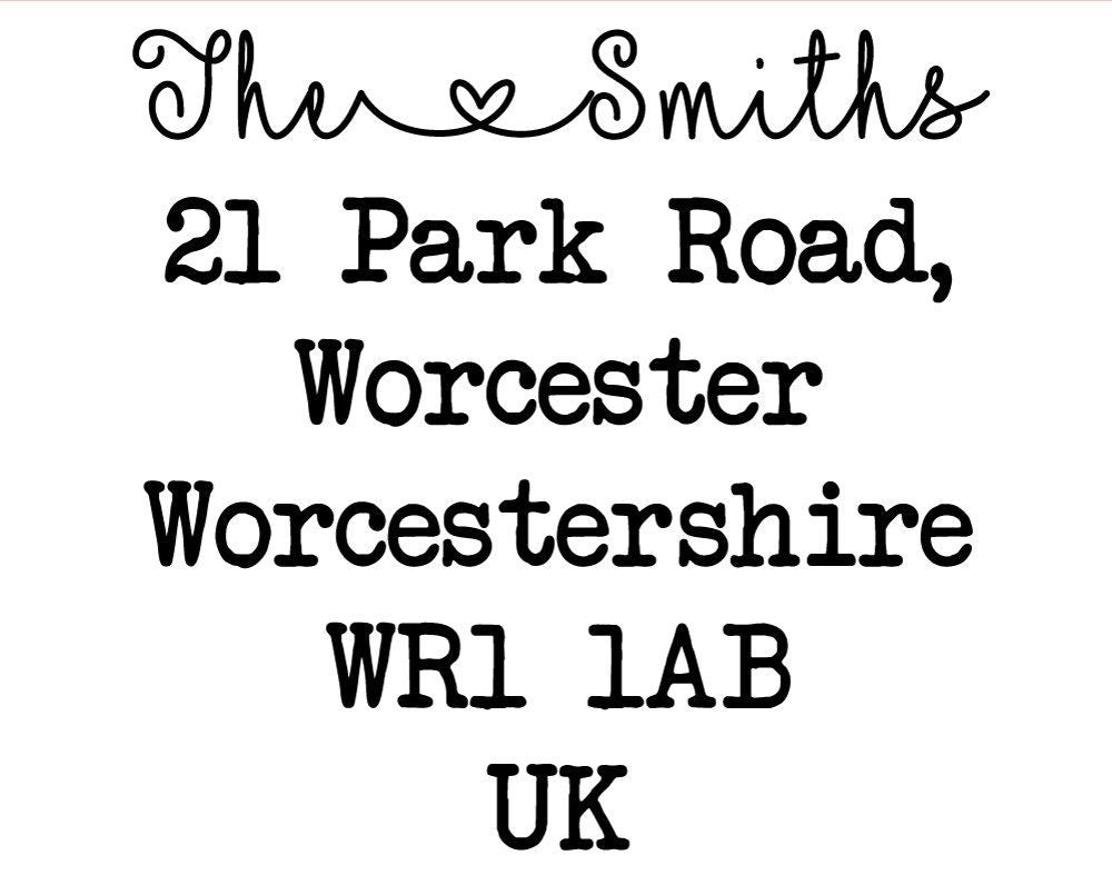 Personalised Laser Rubber Stamp - Address Stamp