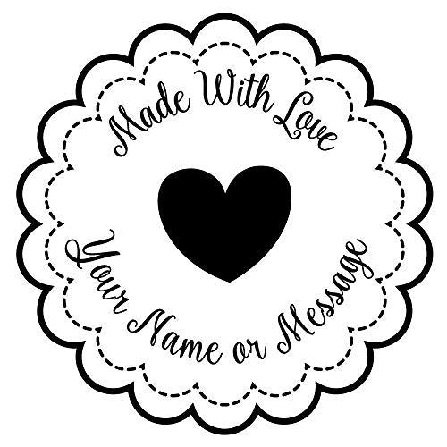 Personalised Laser Cut Rubber Stamp - Handmade By: Stitched Scallop