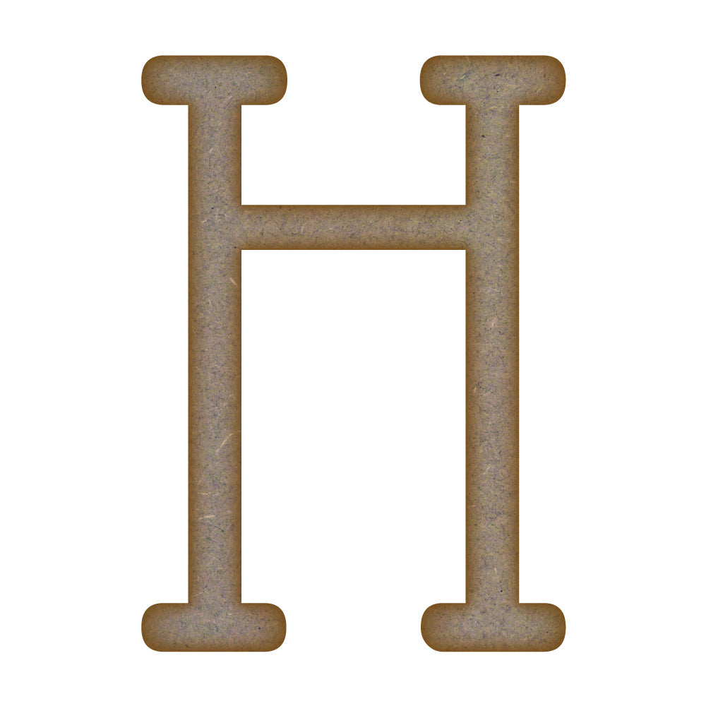 Letter H MDF Laser Cut Craft Blanks in Various Sizes (mm x 90mm)