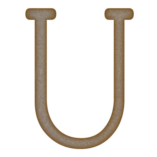 Letter U MDF Laser Cut Craft Blanks in Various Sizes (mm x 90mm)