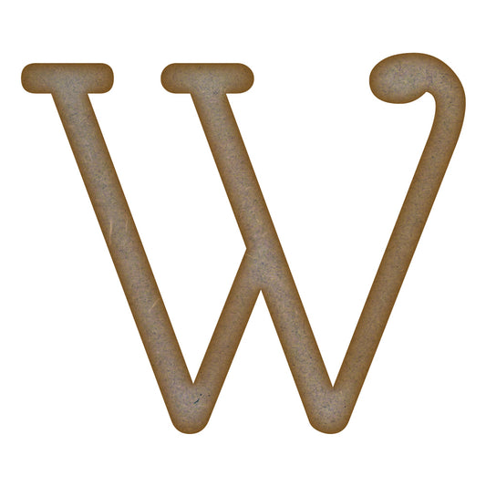 Letter W MDF Laser Cut Craft Blanks in Various Sizes (mm x 90mm)